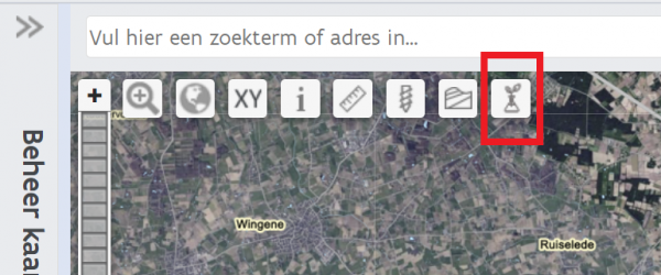 via meest rechts symbool activeer je de tool virtuele bodemanalyse